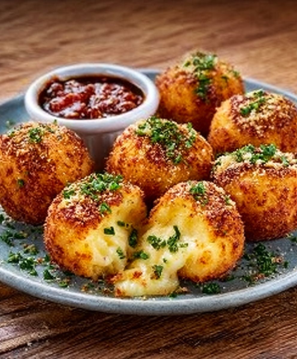 Käse-Kartoffelbällchen aus der Heißluftfritteuse – Abendessenrezepte für 2 Personen image 2