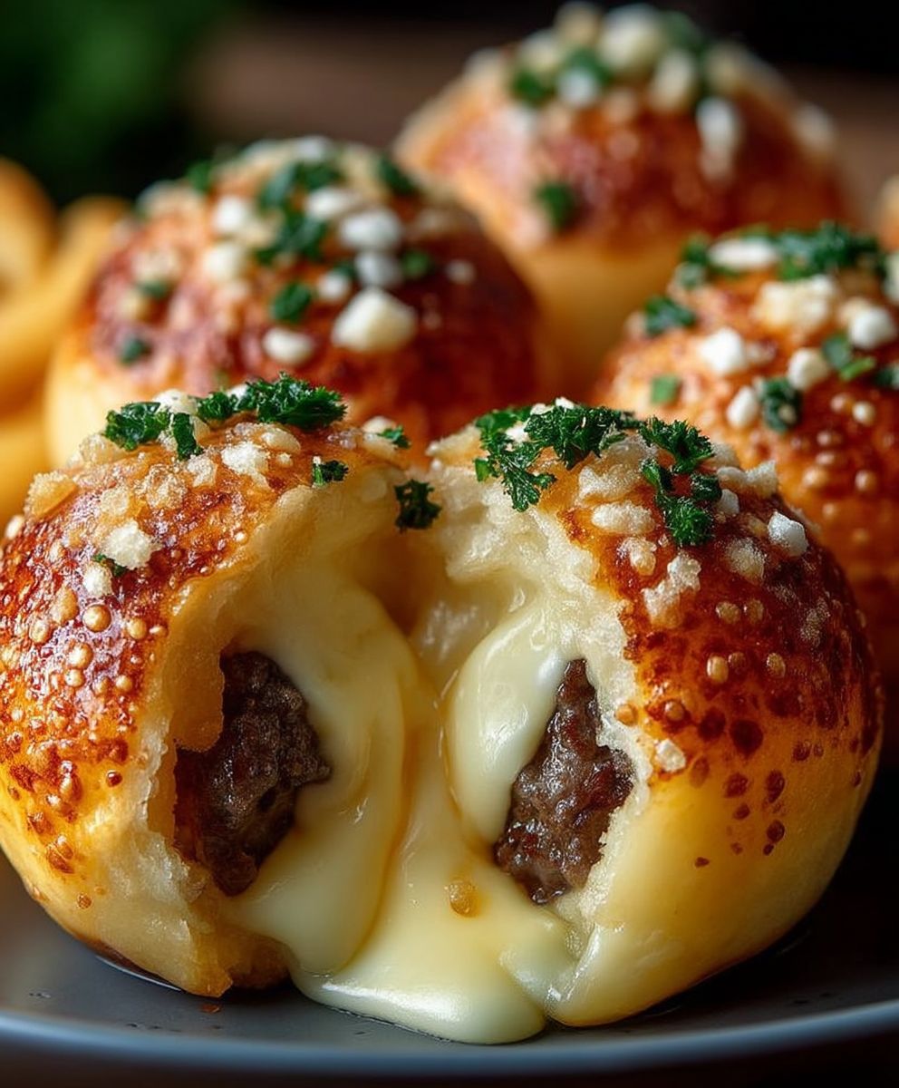 Knoblauch-Parmesan-Cheeseburger-Bomben image 2