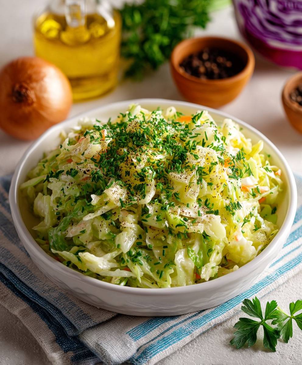 Cremiger Krautsalat aus geraspeltem Kohl und Karotten, image 2