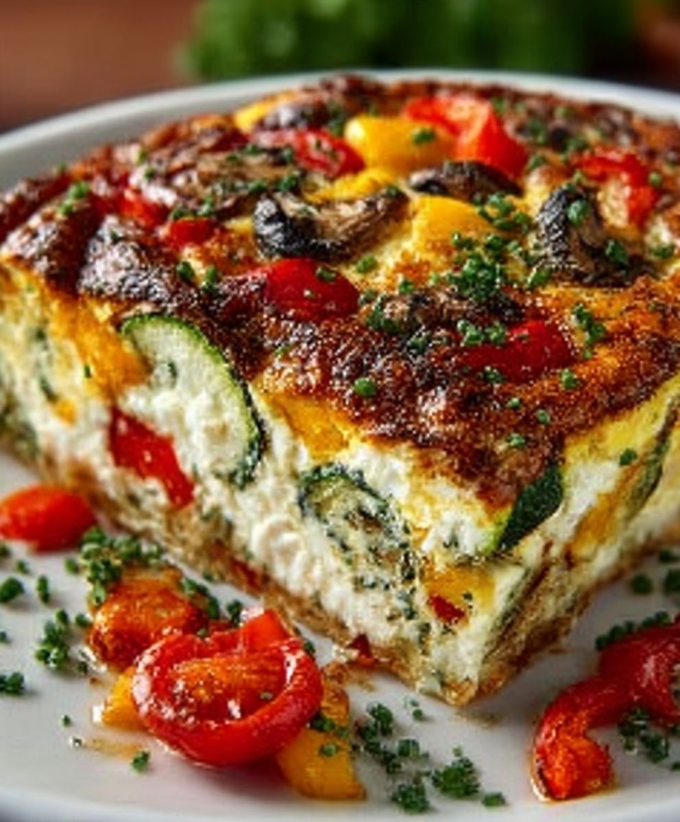 Ein warmer, proteinreicher Auflauf mit Hüttenkäse und Gemüse image 2