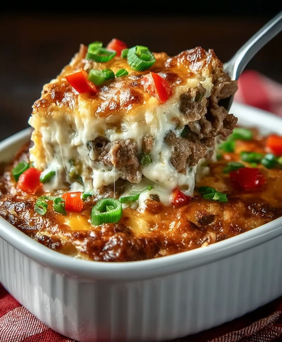 Philly Cheesesteak-Auflauf mit niedrigem Kohlenhydratgehalt image 2