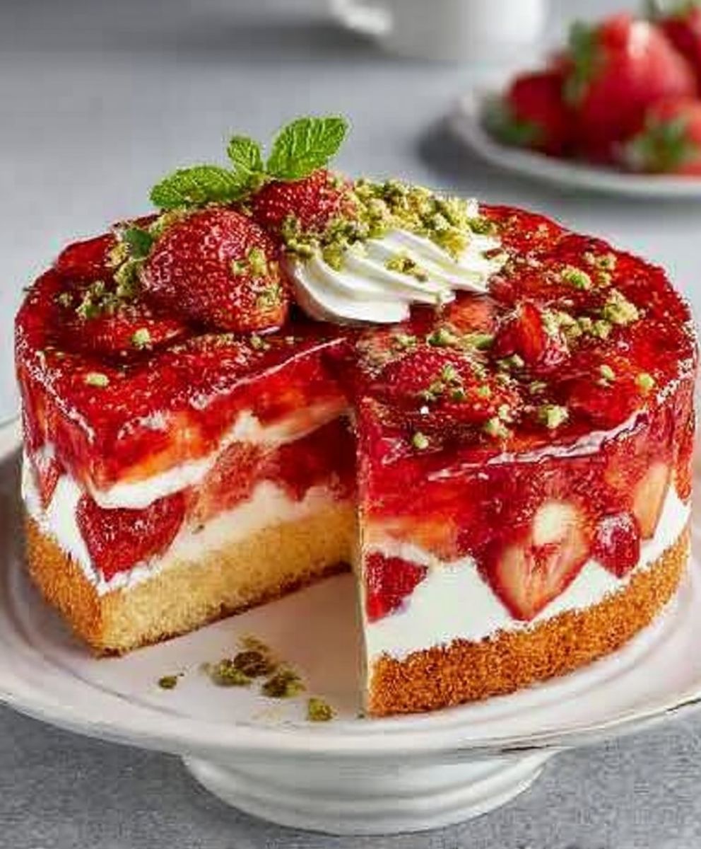 Erdbeer-Shortcake-Schichttorte (Biskuitkuchen) image 2
