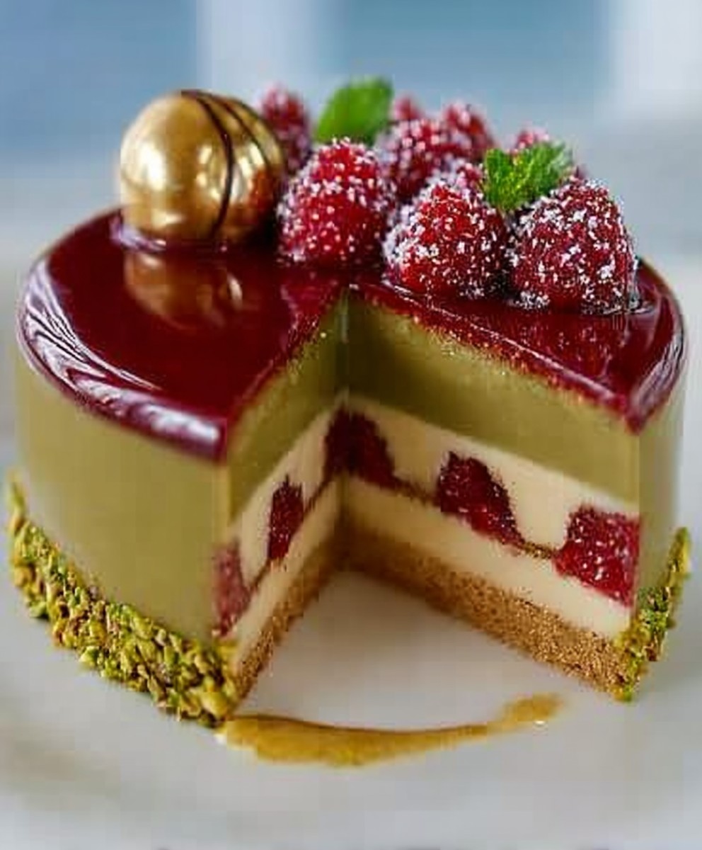 Pistazien-Himbeer-Entremet-Rezept: Elegante Schichten, die jeder zubereiten kann image 2